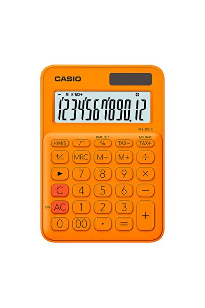 Casio 12 Hane Turuncu Masa Üstü Hesap Makinesi Ms-20uc-rg