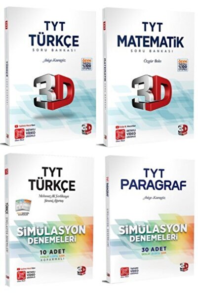 3D Yayınları Tyt Türkçe Matematik Soru Bankası Ve Türkçe Paragraf Denemeleri ...
