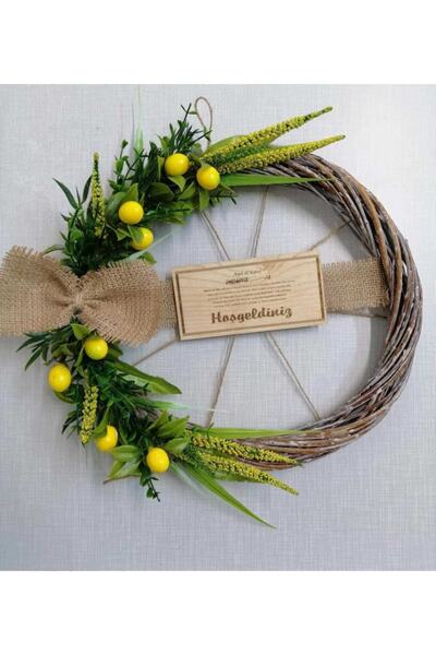 KIZÇE TASARIM ORGANİZASYON Kapı Süsü- Limonlu- Çelenk Kapı Süsü