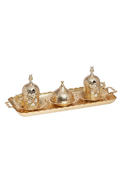 BAZAAR 4 Ottoman Şehzade Turkish Coffee Set for 2 People - Yellow Crst172