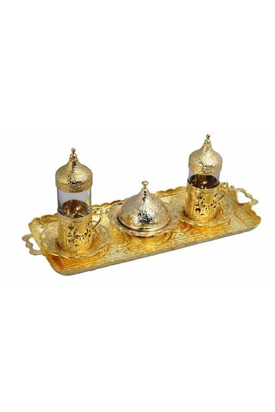 BAZAAR 4 Ottoman Tulip Water Bottle Set for 2 Persons Yellow Crst360