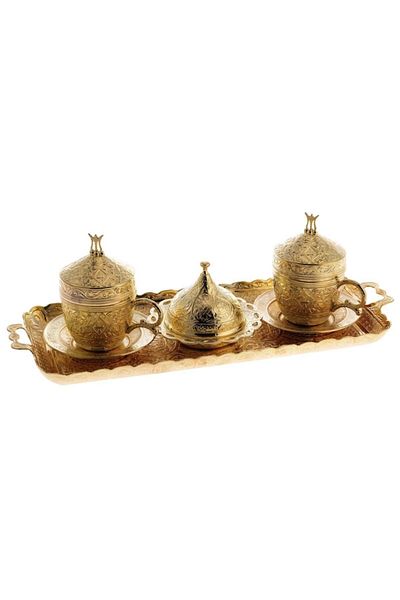 BAZAAR 4 Ottoman Prince Nescafe Cup Set for 2 Persons Yellow Crst260