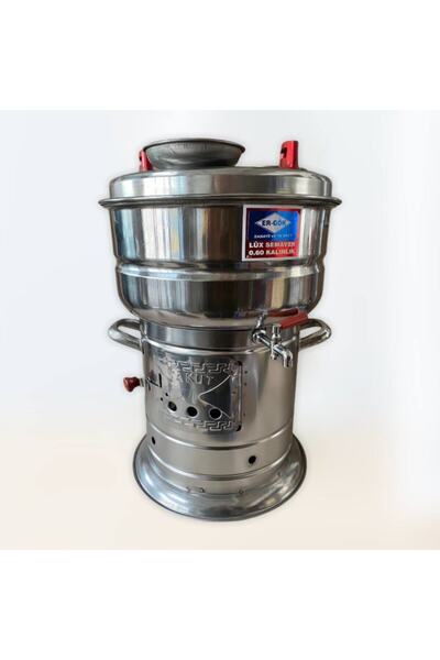 Essen Ticaret Paslanmaz Krom Yakut Odun Kömürlü Lüks Semaver 12 Lt