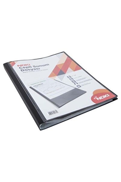 Noki Pocket Presentation Folder 30 Sheets Black