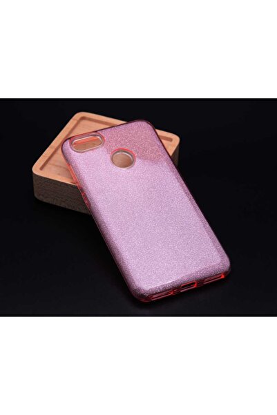 UnDePlus Huawei Y7 2018 Kılıf Simli Parlak Shining Kapak Rose Gold Rose Gold