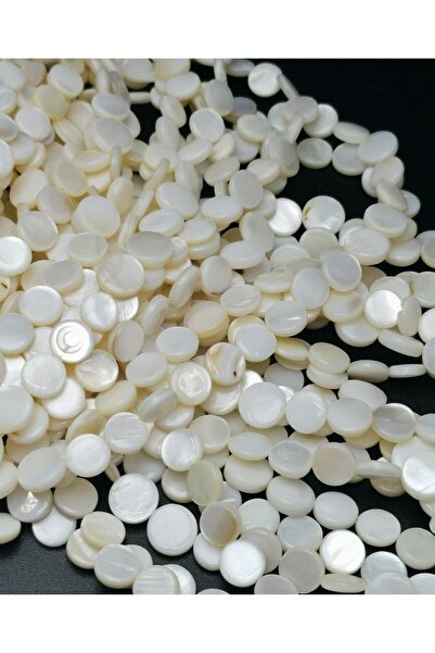 LİVZA BİJUTERİ 10 Mm Yassı Yuvarlak Doğaltaş Sedef