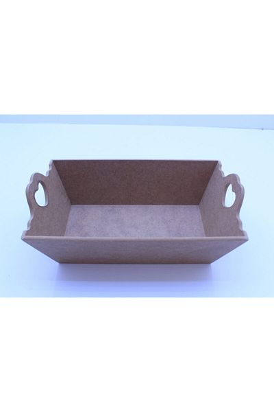 Hobi Evim Raw Wooden Heart Handle Bread Basket