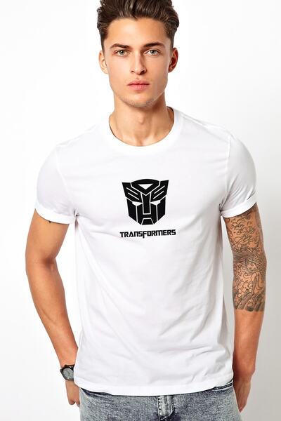 QIVI Transformers Štampano bela muška Pleteno majica