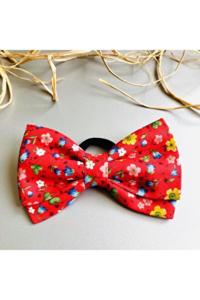 seyranat Agrafă de păr pentru fetiță, de culoare roșie, cu flori crocante, de...