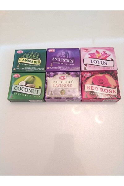 BUHANA HEDİYELİK Hem Konik Buhur Tütsü Seti 6 Paket ( 60 Adet ) Geri Akış Değil