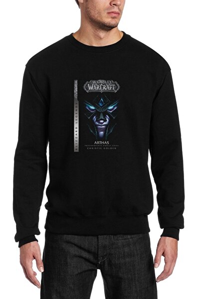 QIVI World Warcraft Arthas Štampano crna muška Pleteno majica dugih rukava