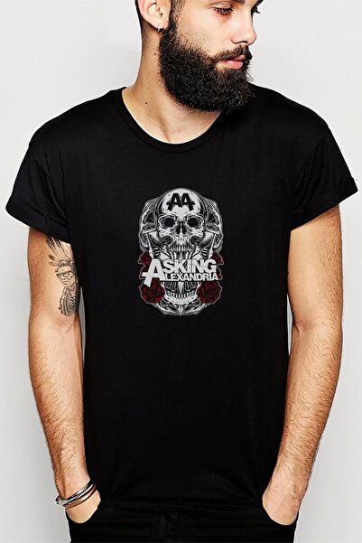 QIVI Asking Alexandria AA Štampano crna muška Pleteno majica T-shirt T-shirt ...