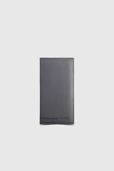 GUARD Slim Black Leather Portfolio Hand Wallet