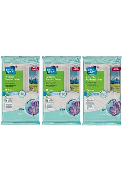 Flink Sauber F&s 3 Pack Wet Rosalt Floor Diapers 16 Pack Mountain Breeze