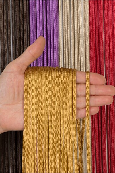 Saççax Exclusive Sarı Renk Jumbo Düz Zincir Serisi Ip Perde