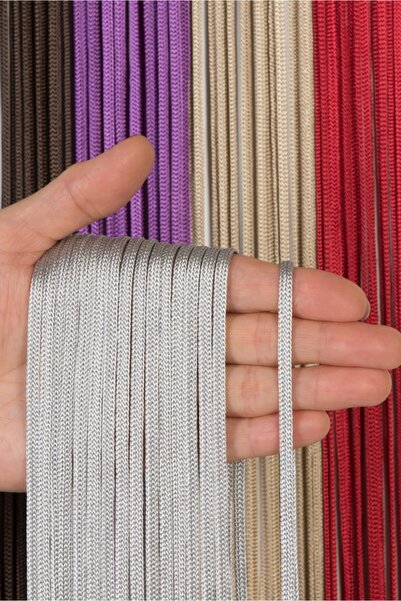 Saççax Exclusive Gri Renk Jumbo Düz Zincir Serisi Ip Perde