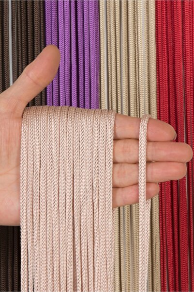 Saççax Exclusive Açık Pembe Renk Jumbo Düz Zincir Serisi Ip Perde