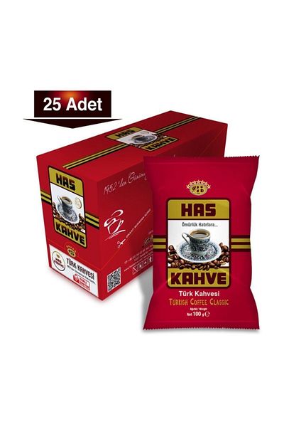Has Kahve Has Turkish Coffee 100 Gr Box of 25