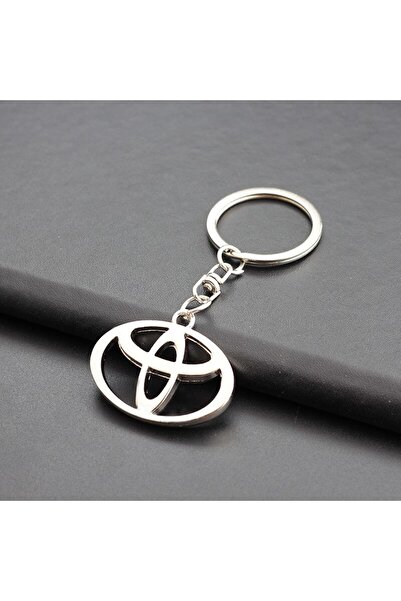 GARDENAUTO سلسلة مفاتيح معدنية ثلاثية الأبعاد مطلية بالكروم لسيارة تويوتا كور...