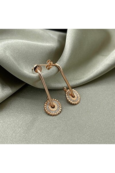 ailadesign Nostalji Pırpır Rose Gold Kaplama Kadın Gümüş Küpe