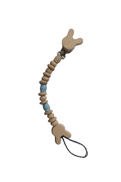 Selin Wooden Pacifier Chain with Rabbit Figure