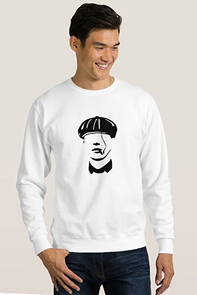 QIVI Peaky Blinders Minimalistički Štampano Bela Muška Pleteno Dukserica Dugi...