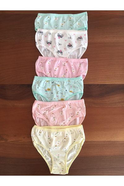 LEYNA BUTİK Chiloți imprimați colorați pentru fete, pachet de 6