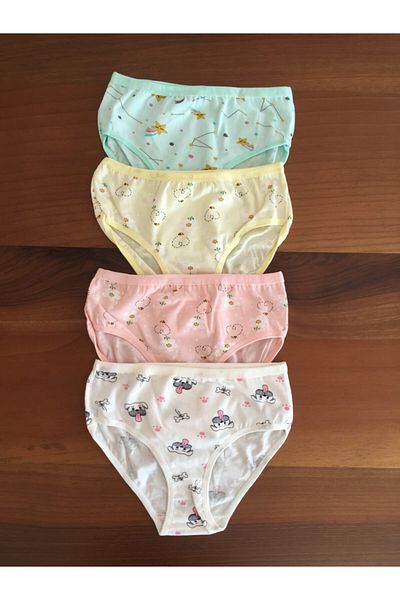 LEYNA BUTİK Chiloți imprimați colorați pentru fete, pachet de 4