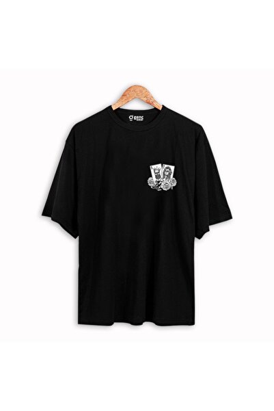 Unisex Siyah Gang Oversize T-shirt