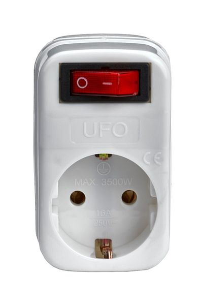 UFO مقبس التوصيل المحمي باللون الأبيض