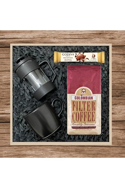 Mehmet Efendi Colombian 250 Gr & Siyah French Press & Siyah Kupa Bardak & God...