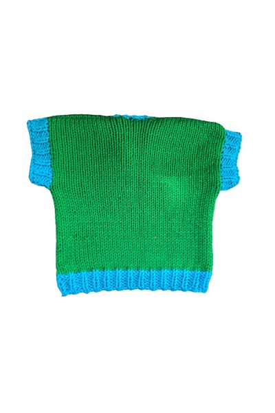 Işin Tasarım Blue Green Crop Sweater