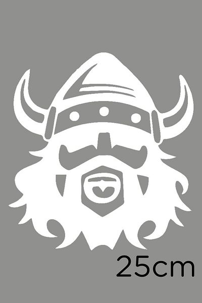 New Jargon Autocolant pentru mașină Angry Rude Bearded Viking Sticking 25cm - Alb