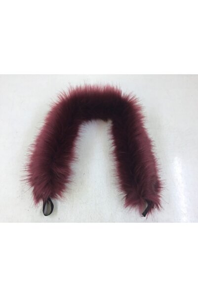 kurkyaka Bordo Kürk Kapüşon Kenarı