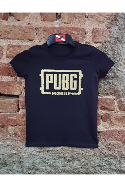SCUBAPROMO تي شيرت أسود للأطفال مطبوع باللون الذهبي من Pubg Mobile