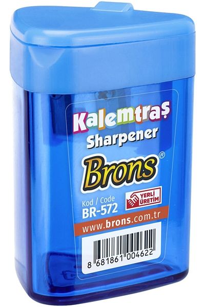 Brons Br-572 Triangular Chamber Pencil Sharpener Mixed Color (1 PC)
