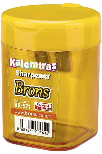 Brons Pencil Sharpener with Cylinder Chamber Mixed Color Br-571