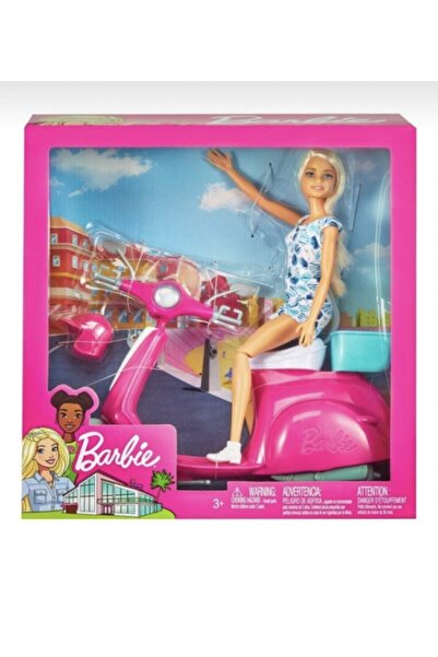 Barbie Barbie Pembe Bebek Scooter Playset Gbk85 Pra-2604247-9967