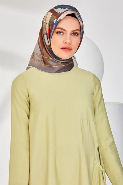 Armine Γυναικείο Κασκόλ Καφέ Twill Silk 20y8312-32
