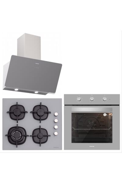 Silverline Gri Cam Ankastre Set