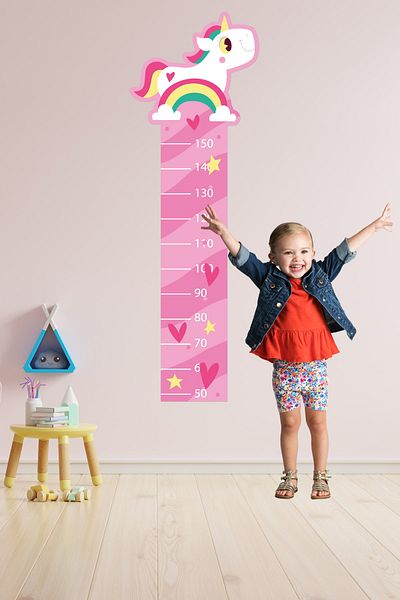 Tilki Dünyası Cute Unicorn Boy Ruler Wall Sticker