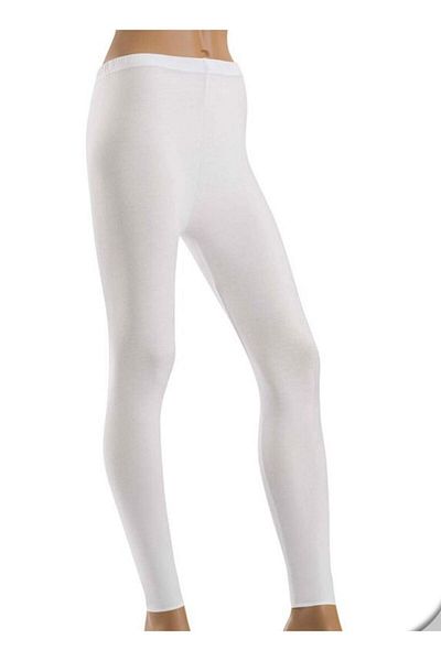 freedom fashion Colanți albi din lycra din bumbac pieptănat cu talie înaltă