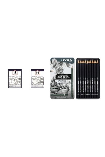 LYRA Rembrandt Professional Drawing Pen Set 12 Pieces Metal Box + 2 Pieces Mona Lisa Sketch Def.a4 120gr50 Yp