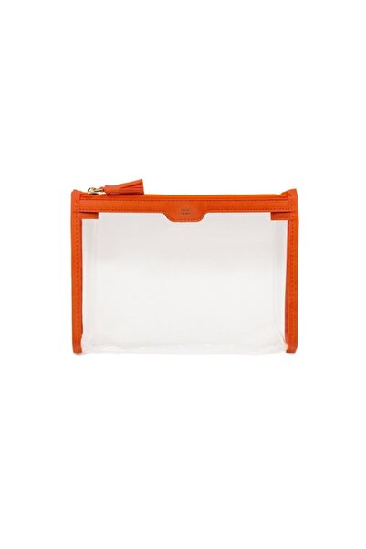 Case Look Жіноча прозора сумочка Tina 06 з помаранчевими деталями та блискавкою