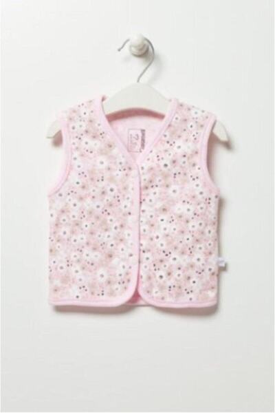 Caramell Kız Bebek Pembe Flower Yelek