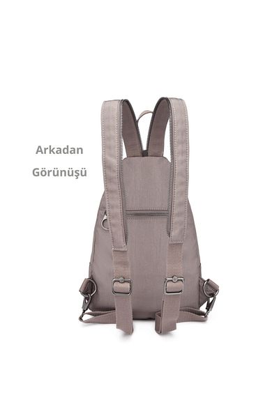 SMART BAGS Дамска чанта от нано металик, цвят норка, 1237
