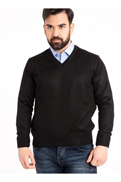 MaviMoure Men's V-Neck Knitwear Sweater - Thin Wool, Regular Fit