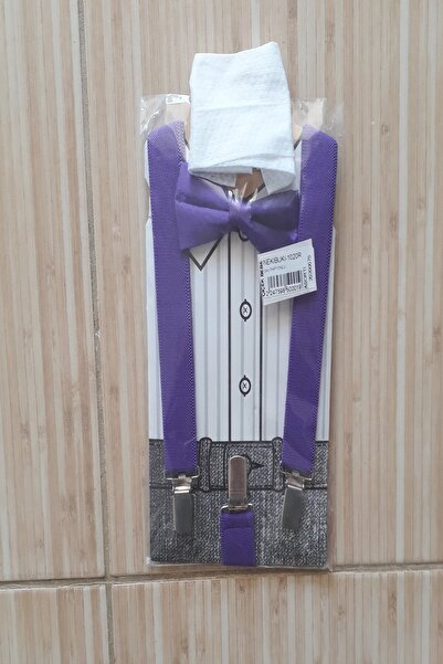 NEKİBUKİ Σετ παπιγιόν Ζαρτιέρες Μονόχρωμο Μωβ