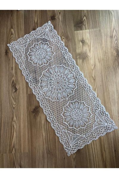 WENESSİ Κυψελοειδής Κέντημα Anglez Cordone Τούλι Runner Gold Glitter 120cm