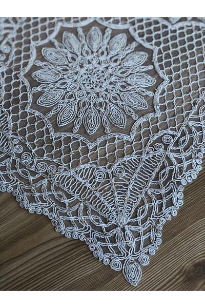 WENESSİ Κυψελοειδής Κέντημα Anglez Cordone Τούλι Runner Gold Glitter 120cm